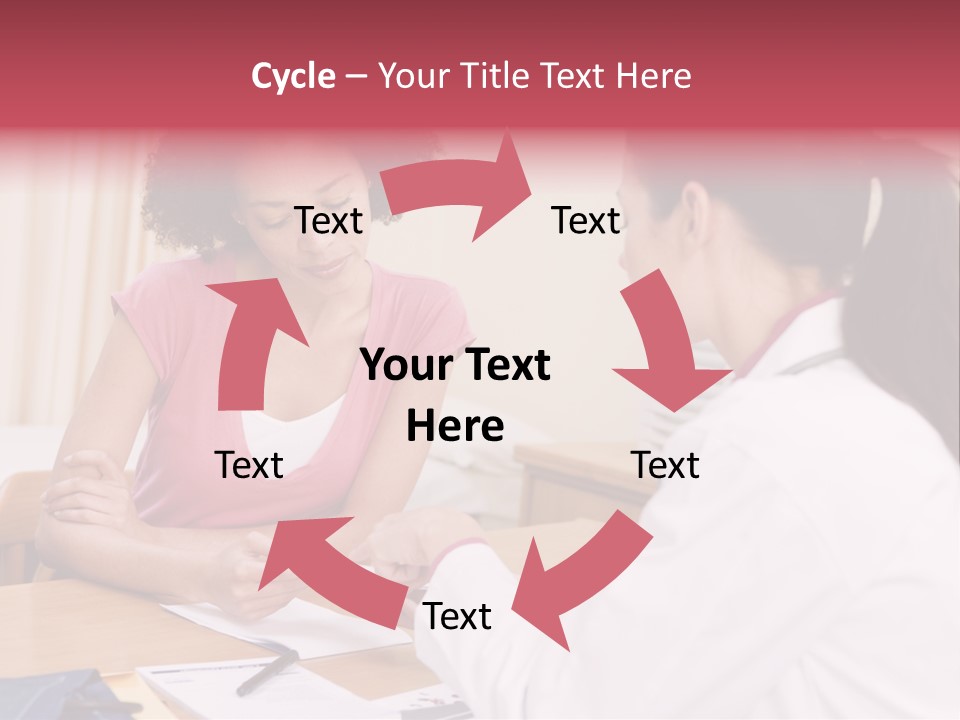 Woman In Doctor's Office Frowning PowerPoint Template