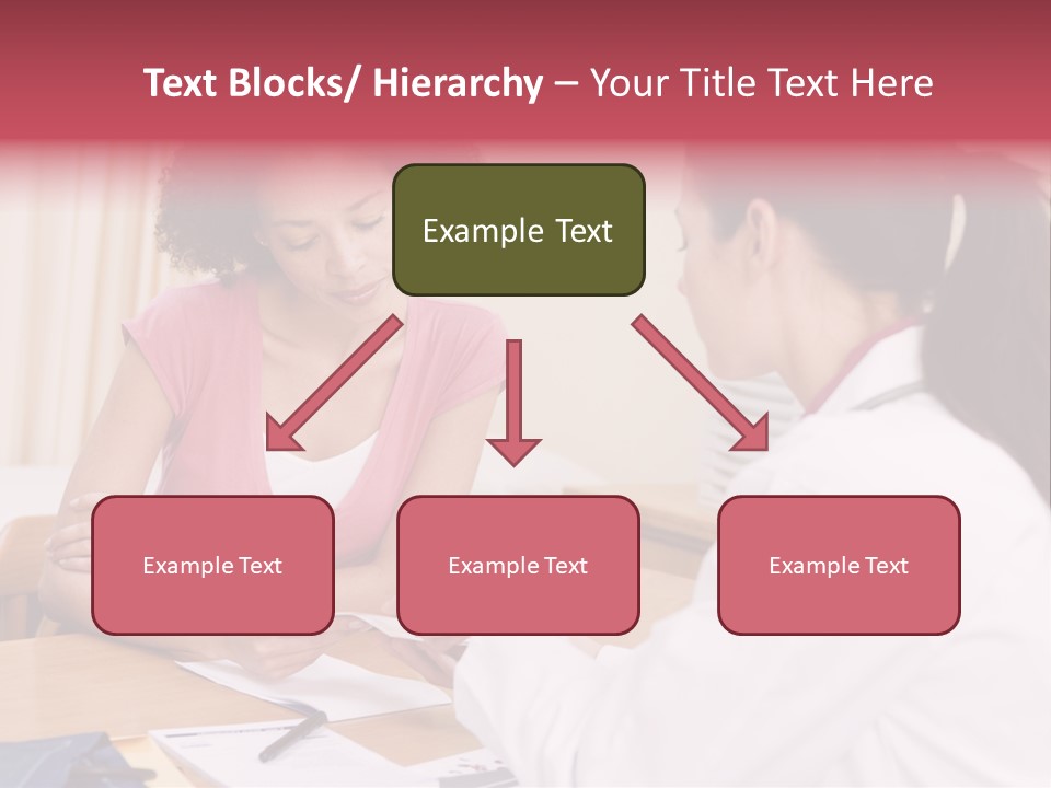Woman In Doctor's Office Frowning PowerPoint Template