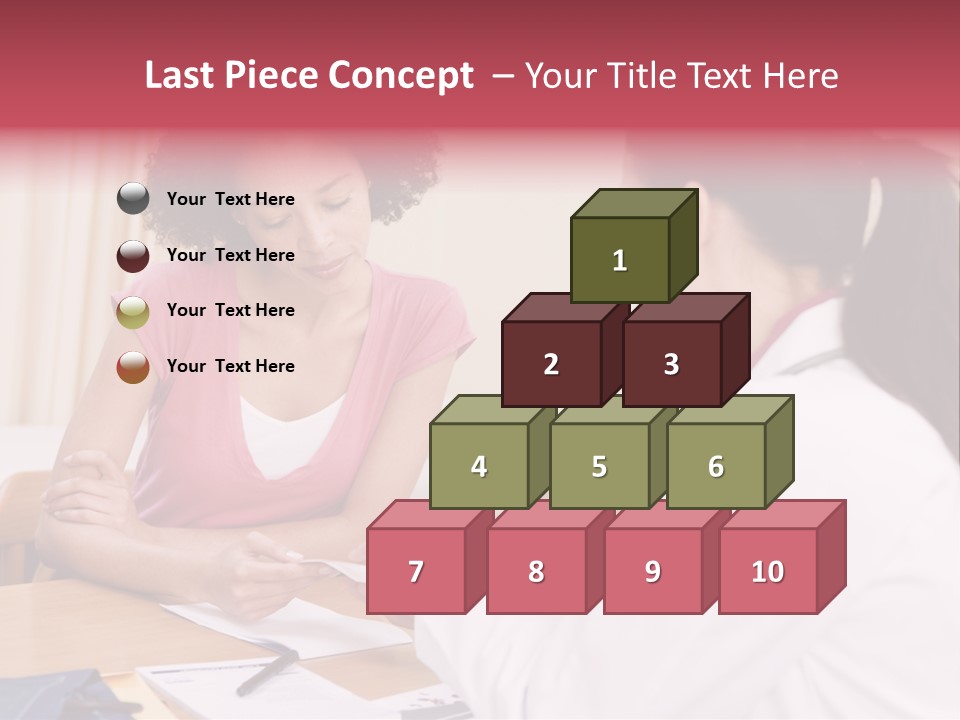 Woman In Doctor's Office Frowning PowerPoint Template
