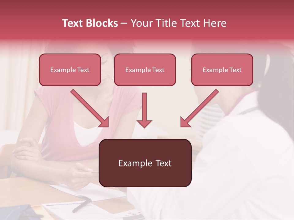 Woman In Doctor's Office Frowning PowerPoint Template