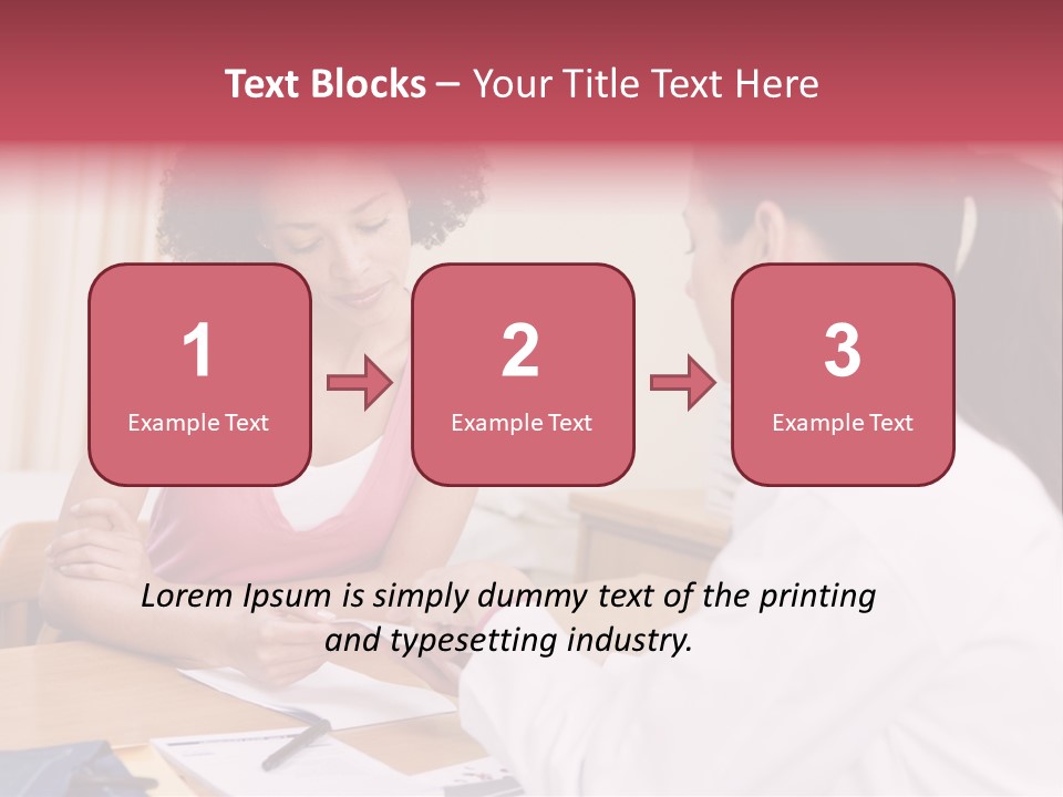 Woman In Doctor's Office Frowning PowerPoint Template