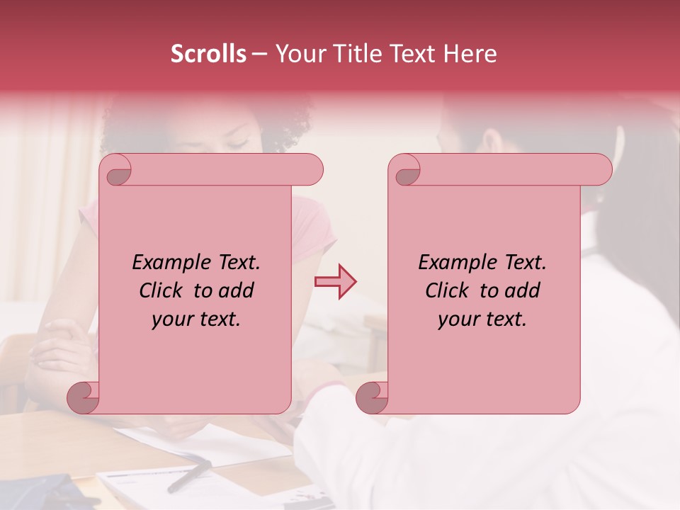 Woman In Doctor's Office Frowning PowerPoint Template