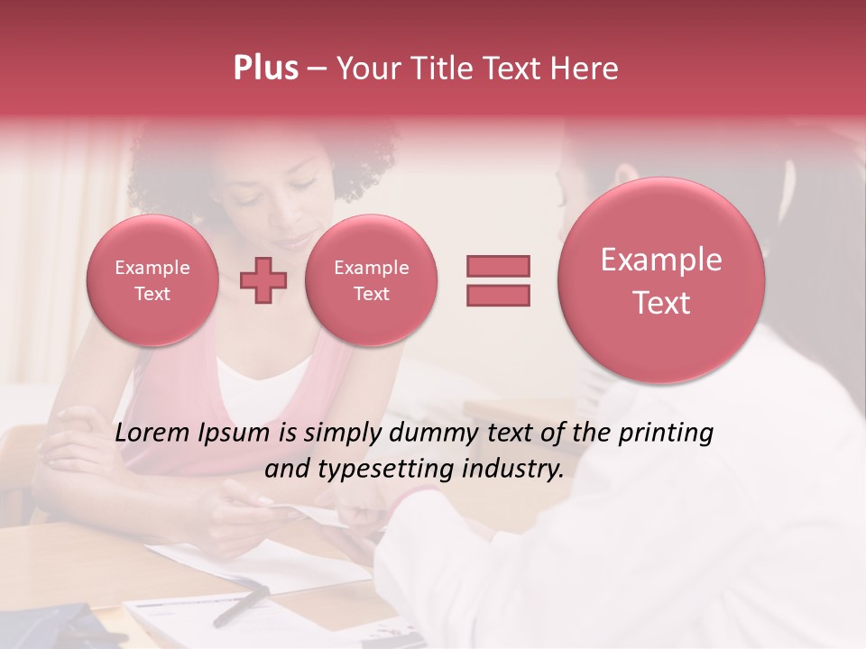 Woman In Doctor's Office Frowning PowerPoint Template