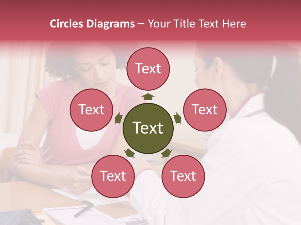 Woman In Doctor's Office Frowning PowerPoint Template