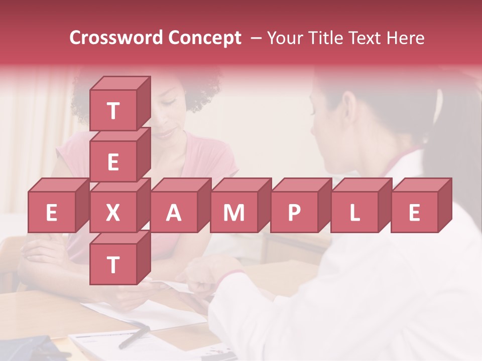 Woman In Doctor's Office Frowning PowerPoint Template