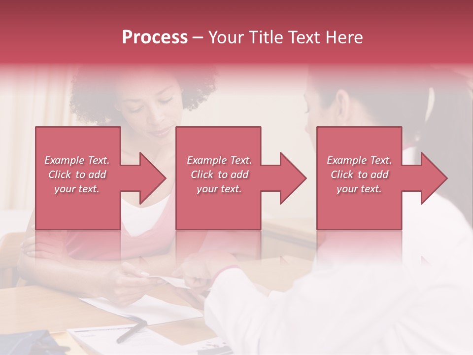 Woman In Doctor's Office Frowning PowerPoint Template