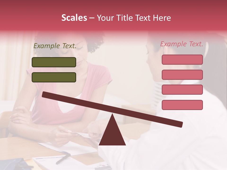 Woman In Doctor's Office Frowning PowerPoint Template
