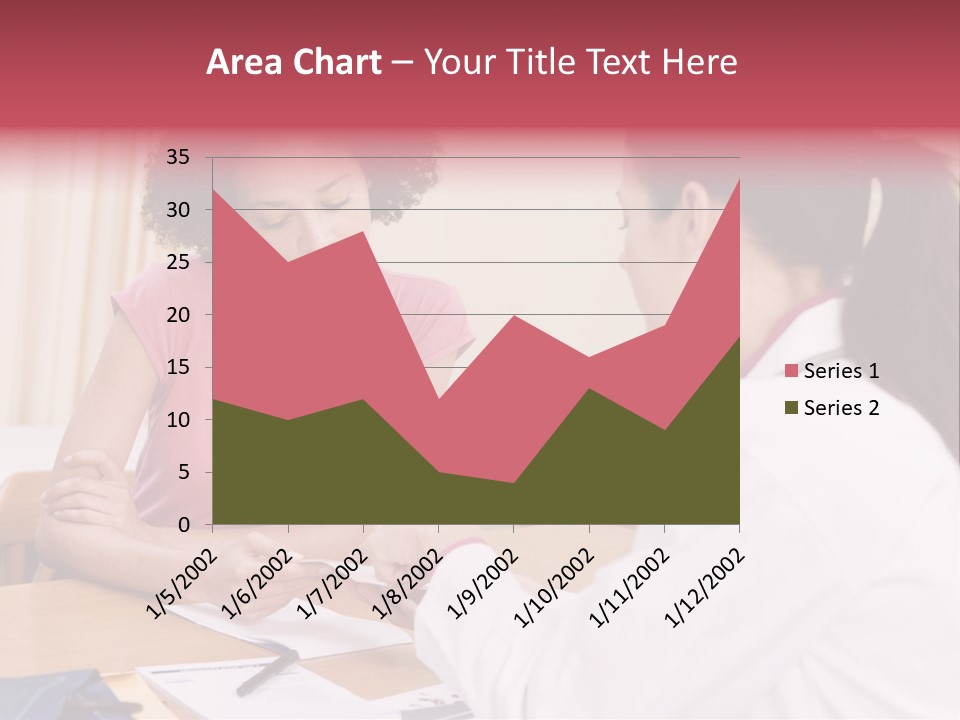 Woman In Doctor's Office Frowning PowerPoint Template