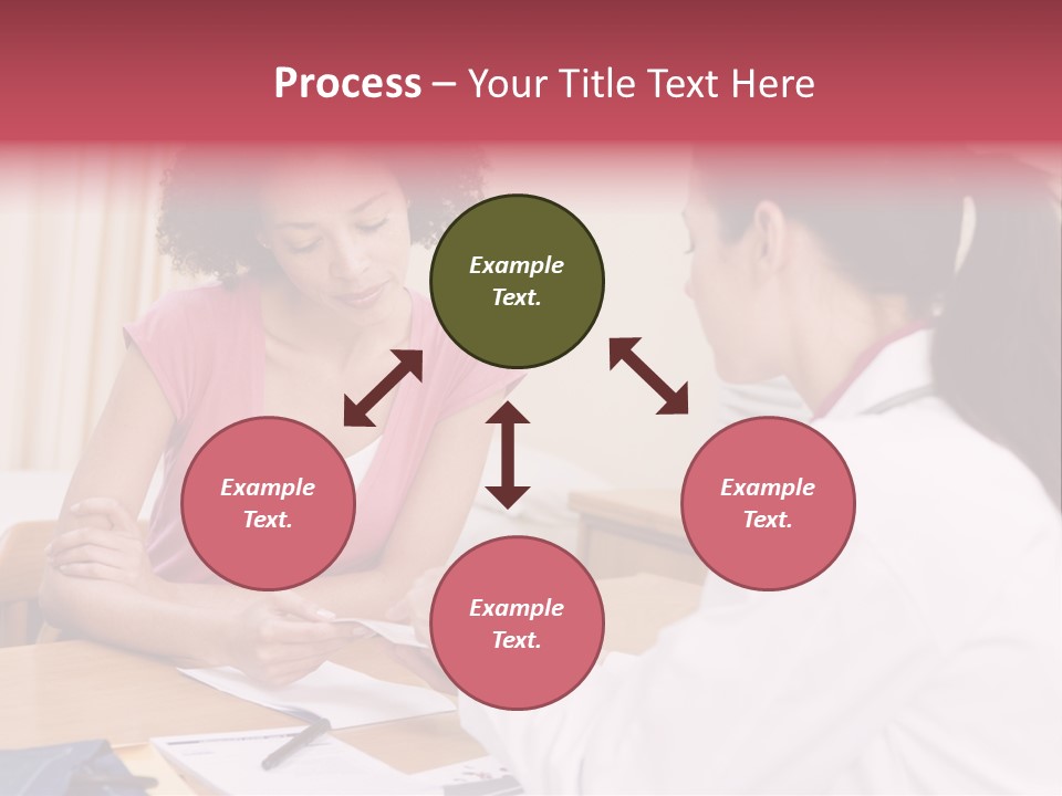 Woman In Doctor's Office Frowning PowerPoint Template