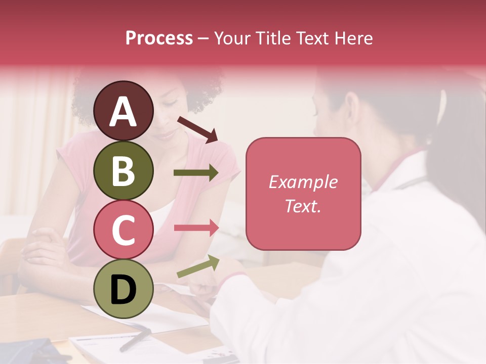 Woman In Doctor's Office Frowning PowerPoint Template