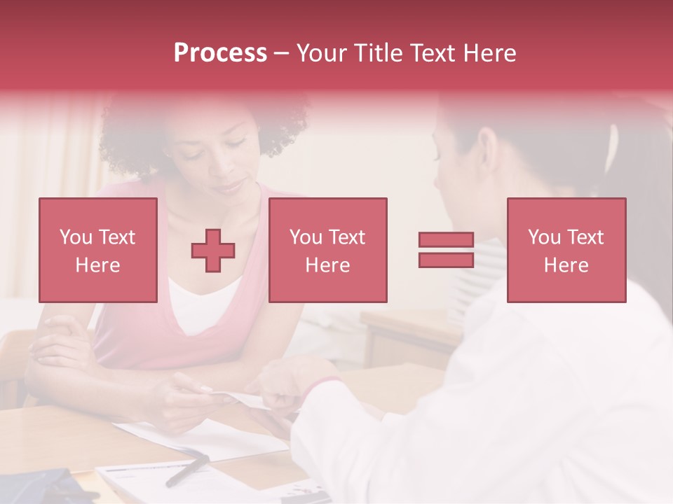 Woman In Doctor's Office Frowning PowerPoint Template