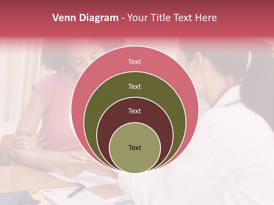 Woman In Doctor's Office Frowning PowerPoint Template