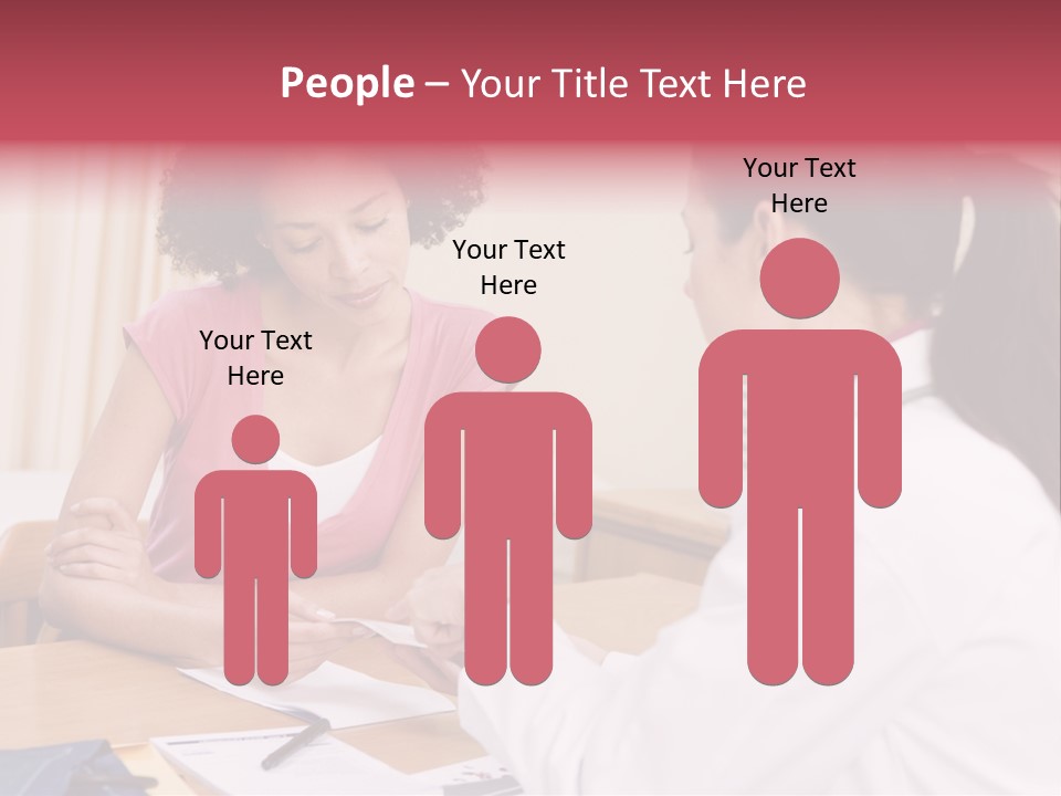 Woman In Doctor's Office Frowning PowerPoint Template