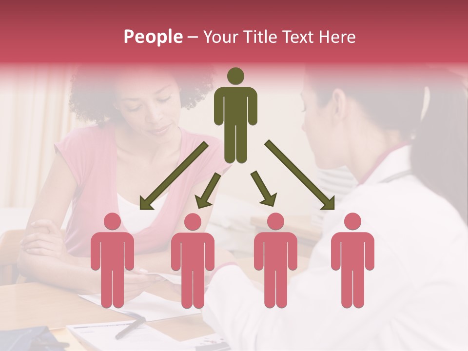 Woman In Doctor's Office Frowning PowerPoint Template