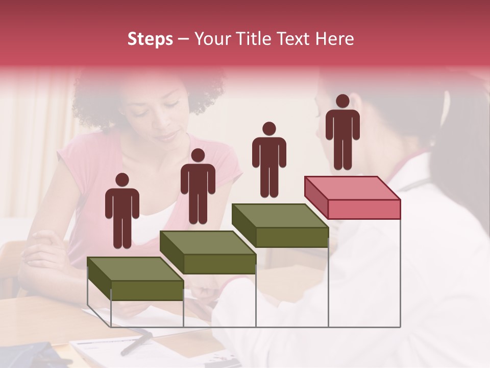 Woman In Doctor's Office Frowning PowerPoint Template