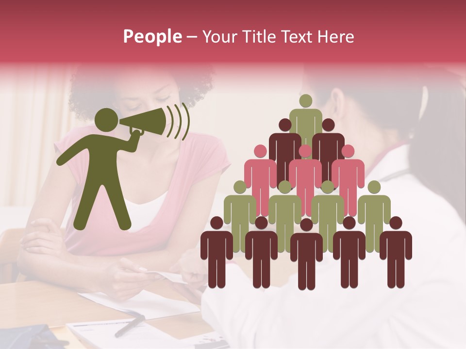 Woman In Doctor's Office Frowning PowerPoint Template