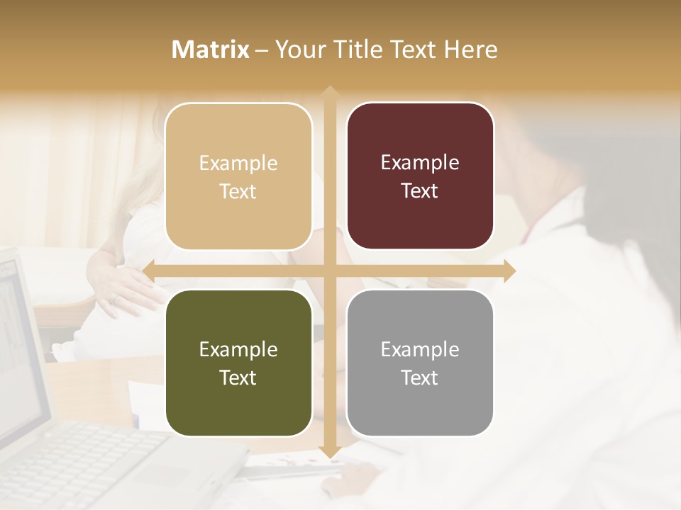 Doctor With Laptop And Pregnant Woman In Doctor's Office PowerPoint Template