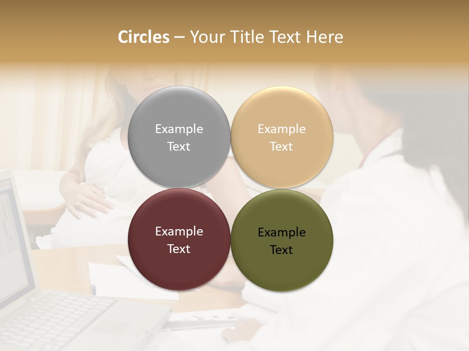 Doctor With Laptop And Pregnant Woman In Doctor's Office PowerPoint Template