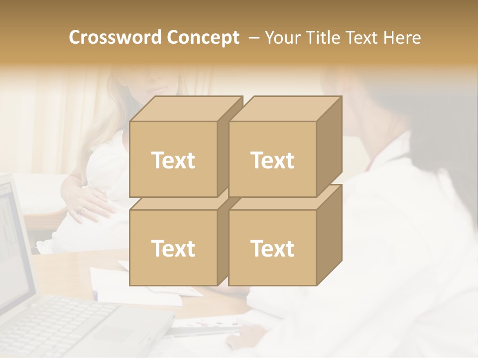 Doctor With Laptop And Pregnant Woman In Doctor's Office PowerPoint Template