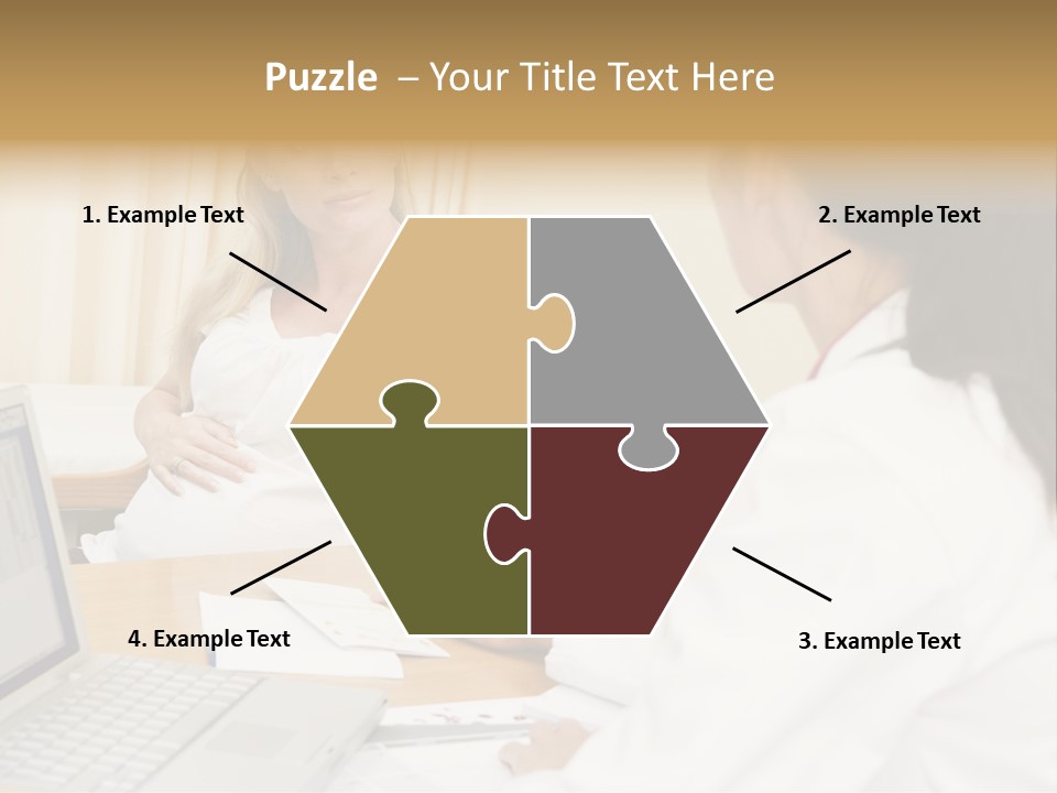 Doctor With Laptop And Pregnant Woman In Doctor's Office PowerPoint Template