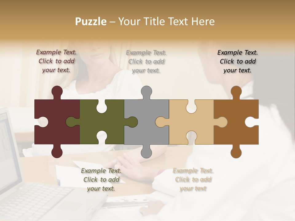 Doctor With Laptop And Pregnant Woman In Doctor's Office PowerPoint Template