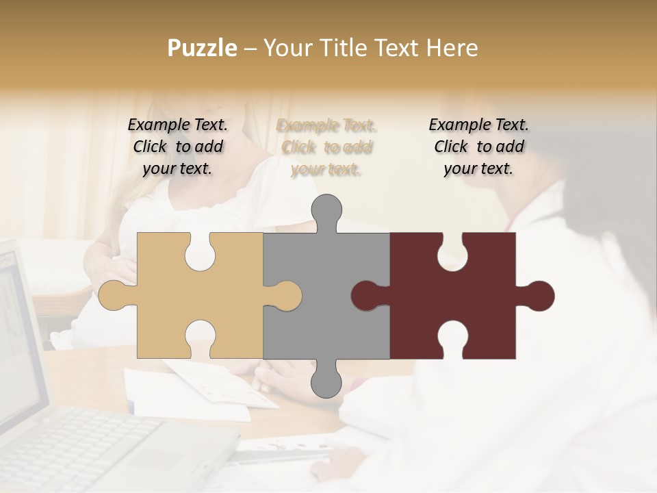 Doctor With Laptop And Pregnant Woman In Doctor's Office PowerPoint Template