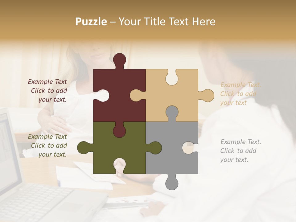 Doctor With Laptop And Pregnant Woman In Doctor's Office PowerPoint Template