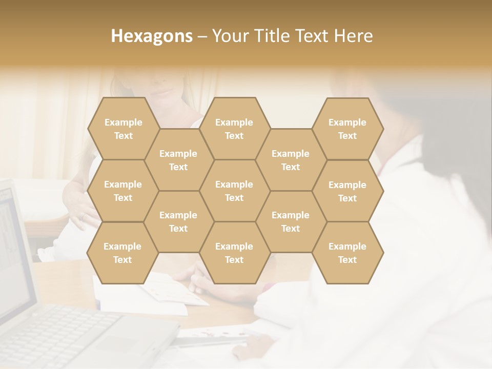 Doctor With Laptop And Pregnant Woman In Doctor's Office PowerPoint Template