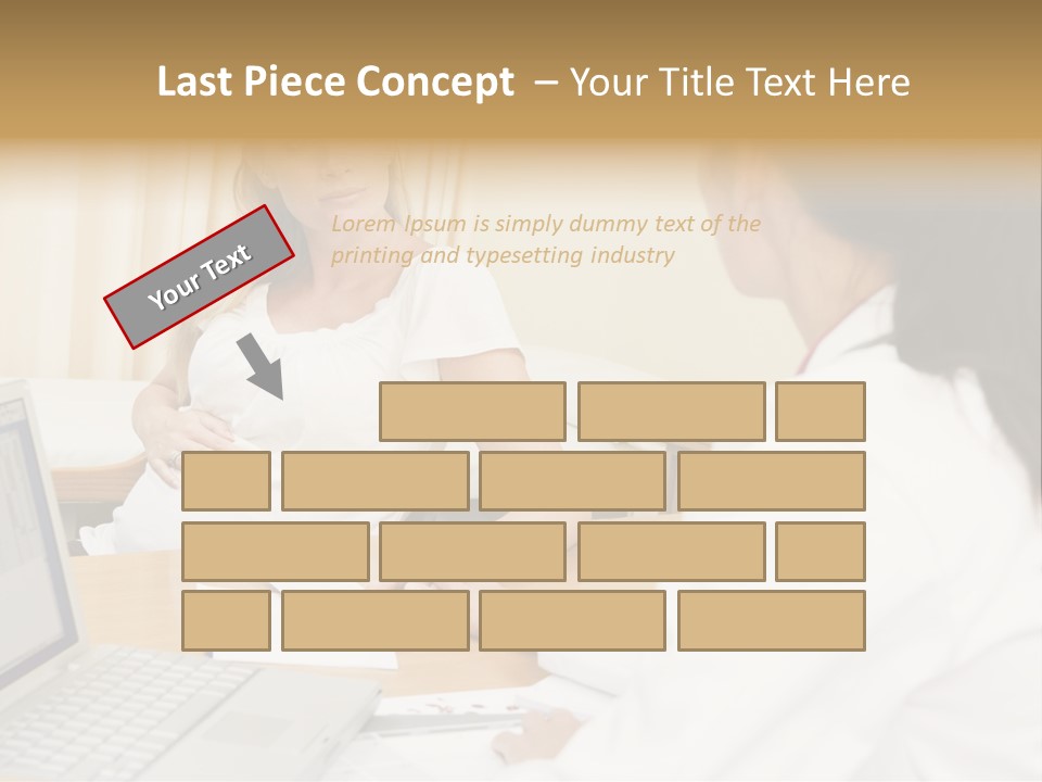 Doctor With Laptop And Pregnant Woman In Doctor's Office PowerPoint Template