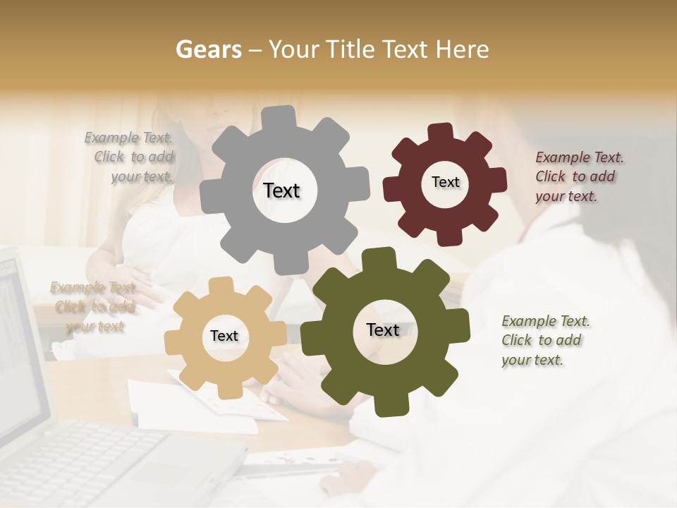 Doctor With Laptop And Pregnant Woman In Doctor's Office PowerPoint Template