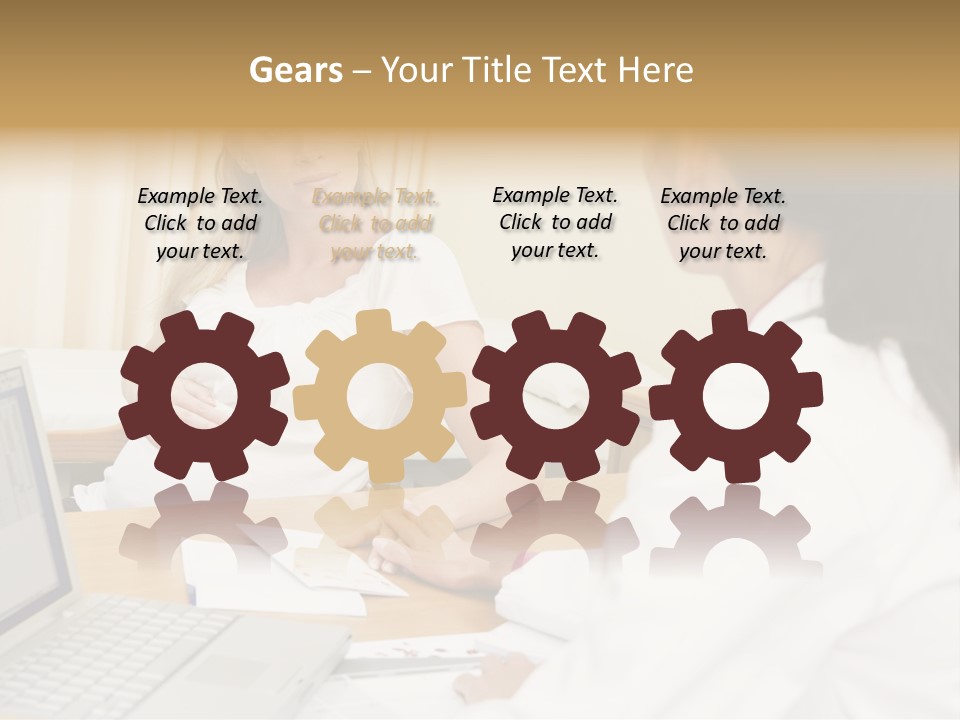 Doctor With Laptop And Pregnant Woman In Doctor's Office PowerPoint Template