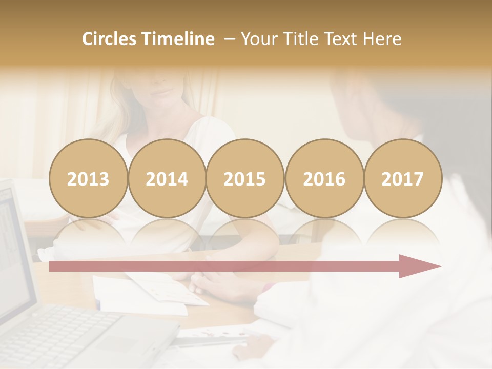 Doctor With Laptop And Pregnant Woman In Doctor's Office PowerPoint Template