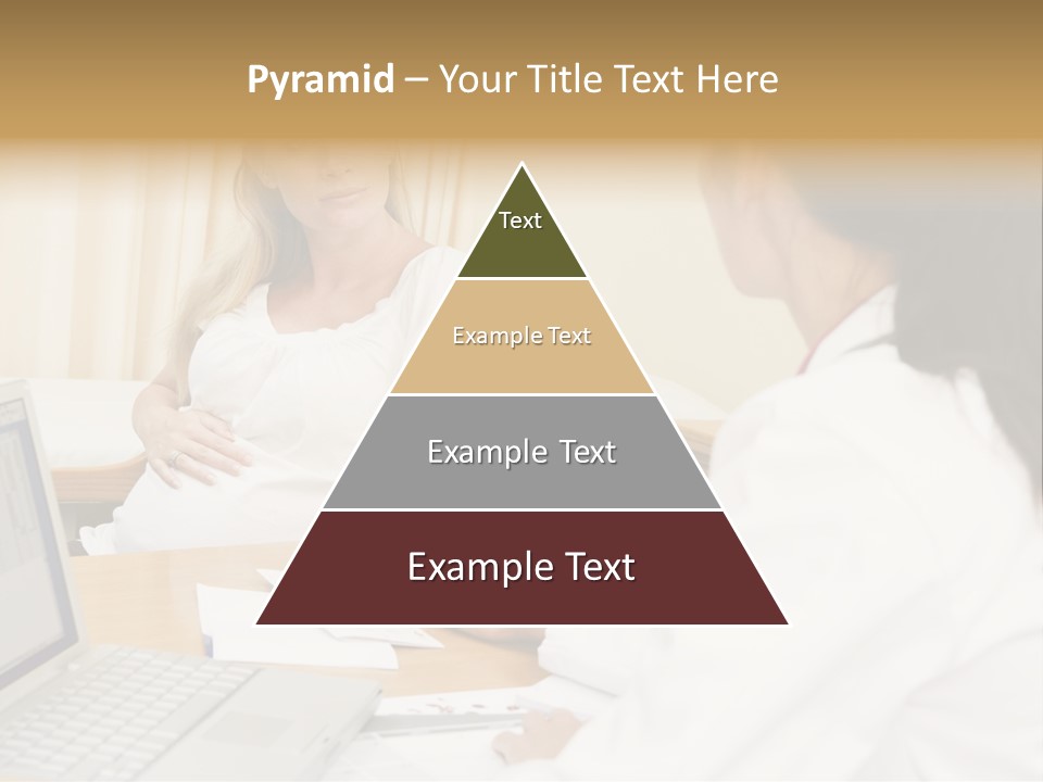 Doctor With Laptop And Pregnant Woman In Doctor's Office PowerPoint Template