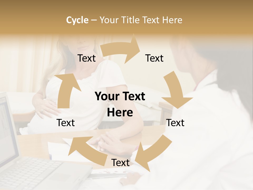 Doctor With Laptop And Pregnant Woman In Doctor's Office PowerPoint Template