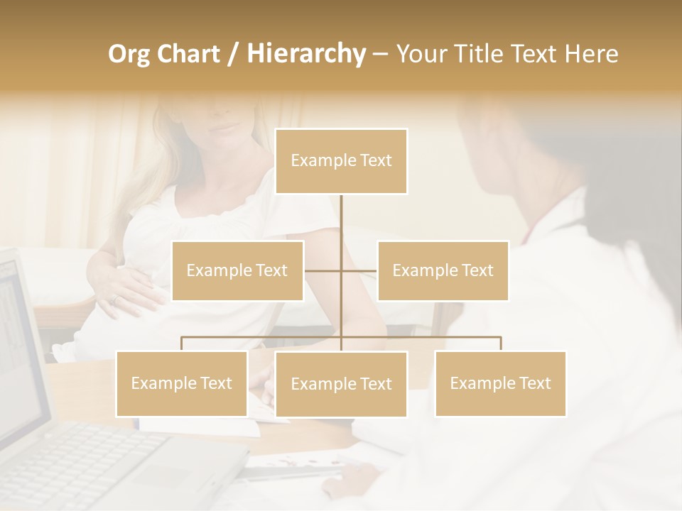 Doctor With Laptop And Pregnant Woman In Doctor's Office PowerPoint Template