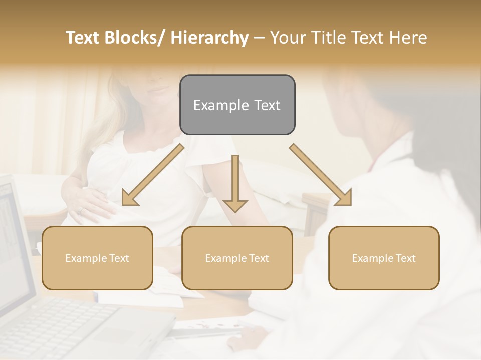 Doctor With Laptop And Pregnant Woman In Doctor's Office PowerPoint Template