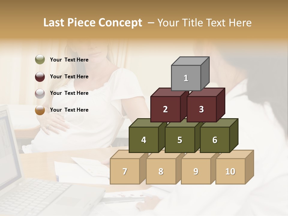 Doctor With Laptop And Pregnant Woman In Doctor's Office PowerPoint Template