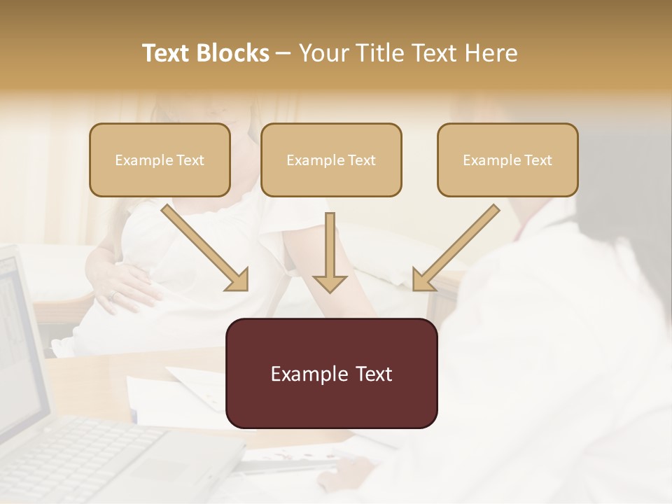 Doctor With Laptop And Pregnant Woman In Doctor's Office PowerPoint Template