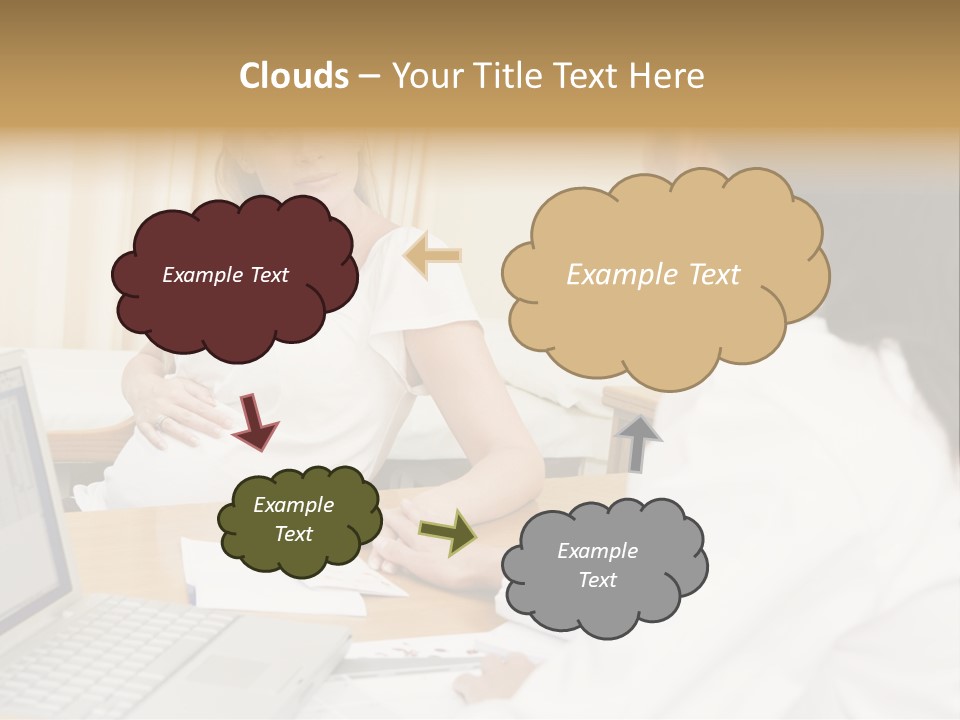 Doctor With Laptop And Pregnant Woman In Doctor's Office PowerPoint Template