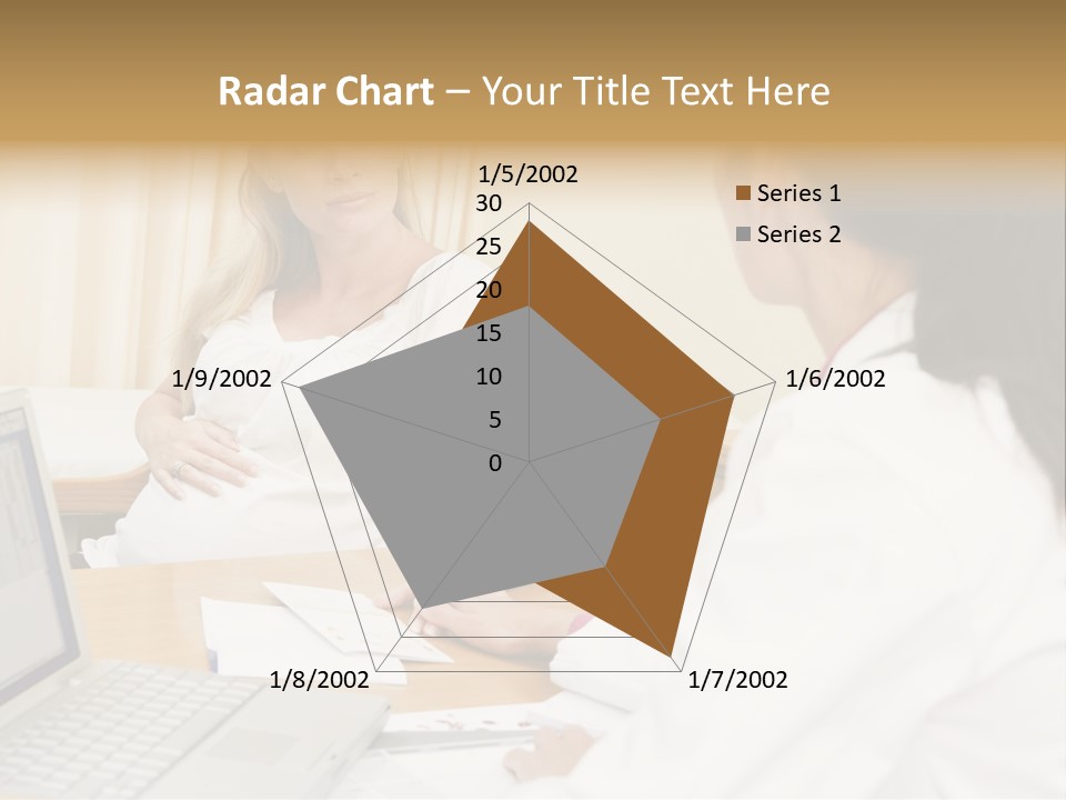 Doctor With Laptop And Pregnant Woman In Doctor's Office PowerPoint Template