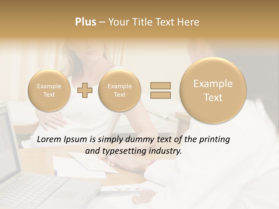 Doctor With Laptop And Pregnant Woman In Doctor's Office PowerPoint Template