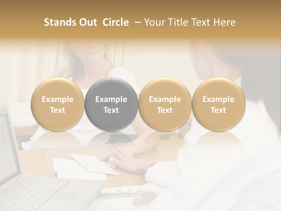 Doctor With Laptop And Pregnant Woman In Doctor's Office PowerPoint Template