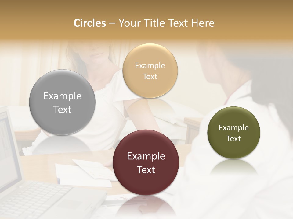 Doctor With Laptop And Pregnant Woman In Doctor's Office PowerPoint Template