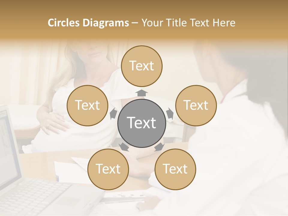 Doctor With Laptop And Pregnant Woman In Doctor's Office PowerPoint Template