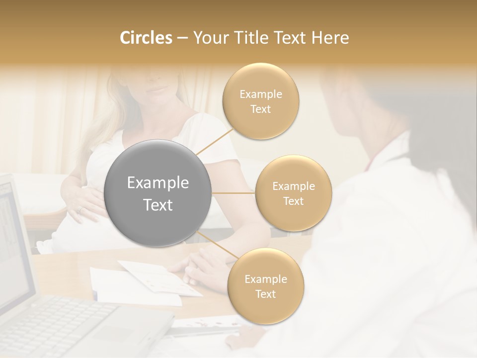 Doctor With Laptop And Pregnant Woman In Doctor's Office PowerPoint Template