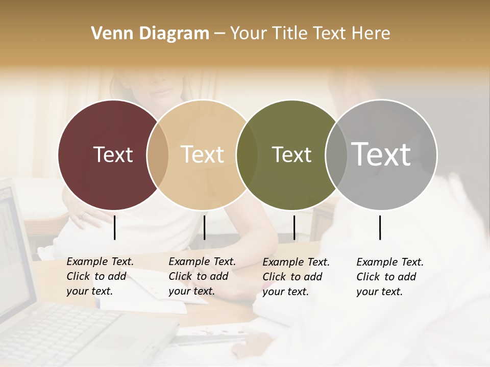Doctor With Laptop And Pregnant Woman In Doctor's Office PowerPoint Template