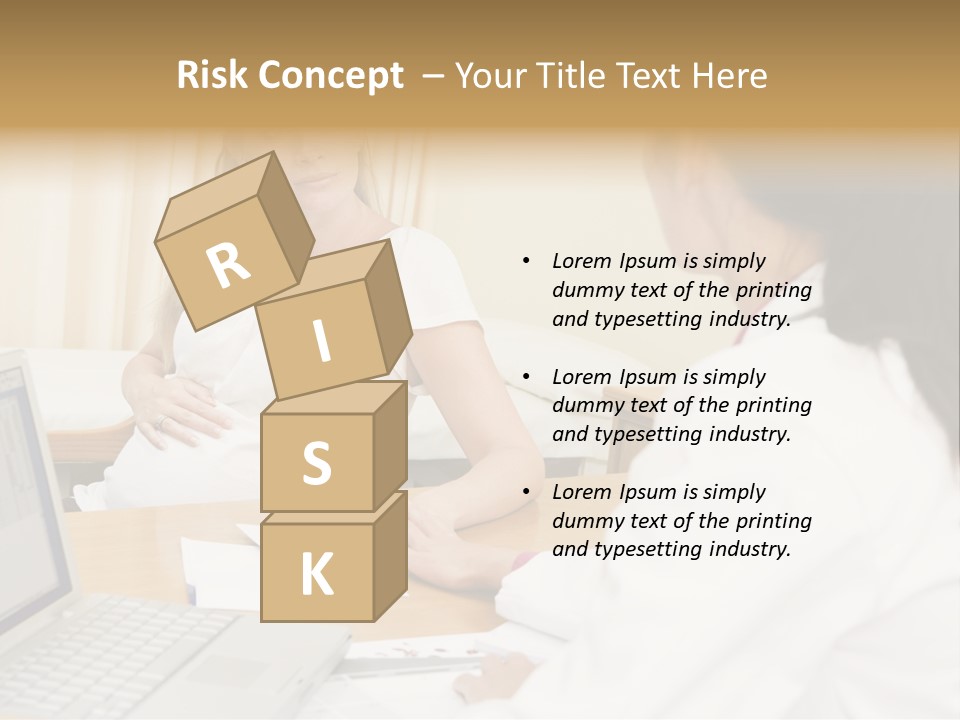 Doctor With Laptop And Pregnant Woman In Doctor's Office PowerPoint Template