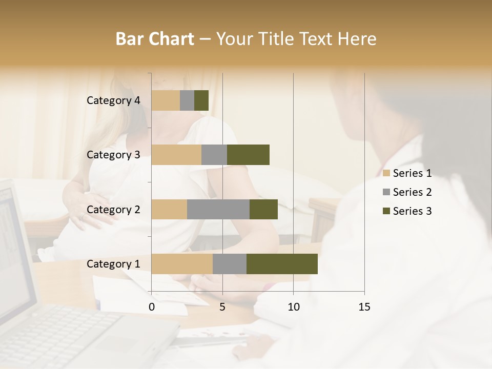 Doctor With Laptop And Pregnant Woman In Doctor's Office PowerPoint Template