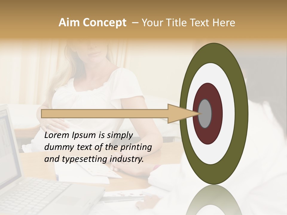 Doctor With Laptop And Pregnant Woman In Doctor's Office PowerPoint Template