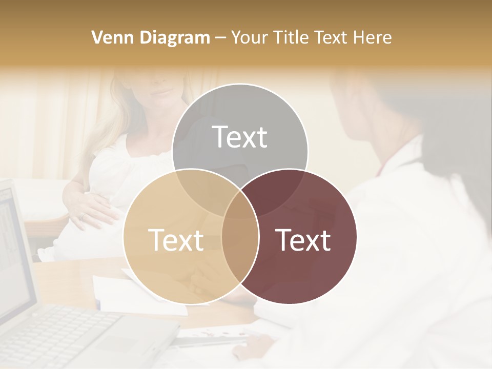 Doctor With Laptop And Pregnant Woman In Doctor's Office PowerPoint Template